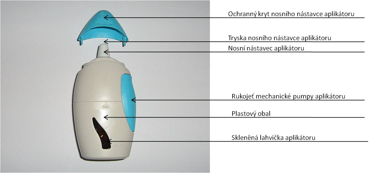 Obr. 5. - Nosní aplikátor pro nosní sprej obsahující fluticason furoát 